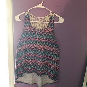 Zig zag print razorback tanktop